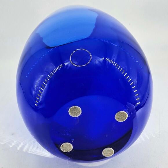 Cobalt Blue sommerso Magnor Norway Art Glass vase polished bottom - Picture 4 of 4